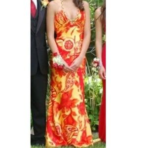 Cache Multi Colored Prom Dress | Halter